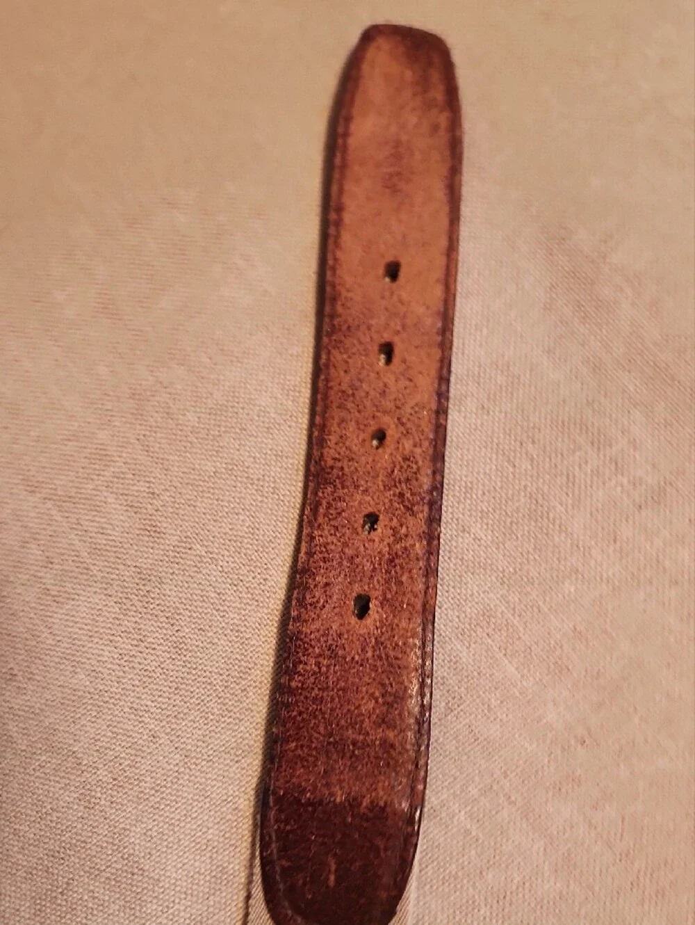 Y2K Eddie Bauer Khaki Canvas Belt with Brown Leather Accents